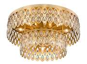 Dealey 12 Light 24" Flush Mount in Heirloom Brass