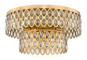 Dealey 12 Light 24" Flush Mount in Heirloom Brass
