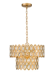 Dealey 5 Light 15.75" Pendant in Heirloom Brass