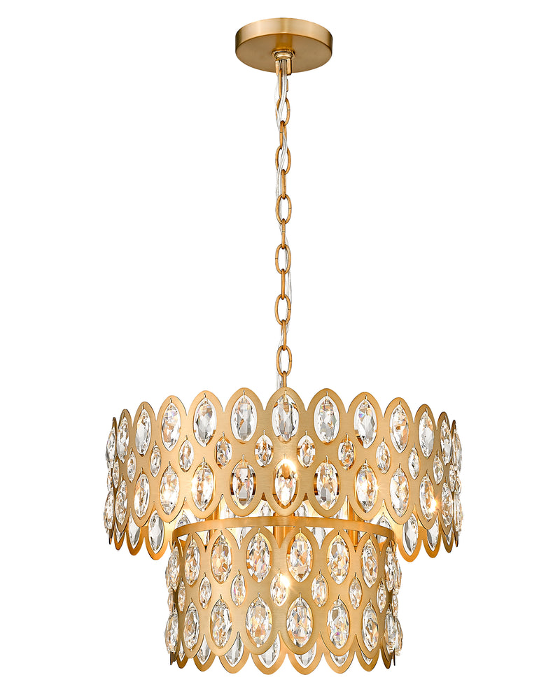Dealey 5 Light 15.75" Pendant in Heirloom Brass