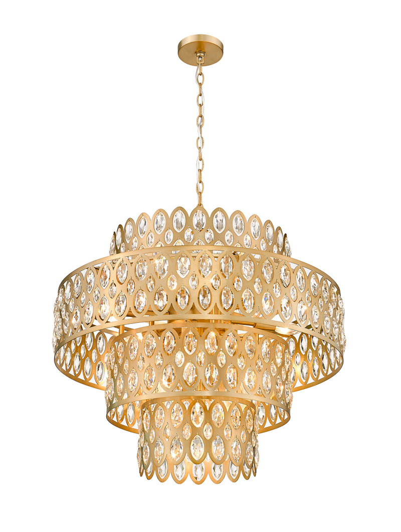 Dealey 13 Light 25.75" Pendant in Heirloom Brass