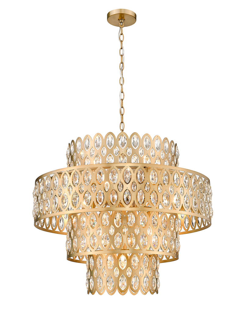 Dealey 13 Light 25.75" Pendant in Heirloom Brass