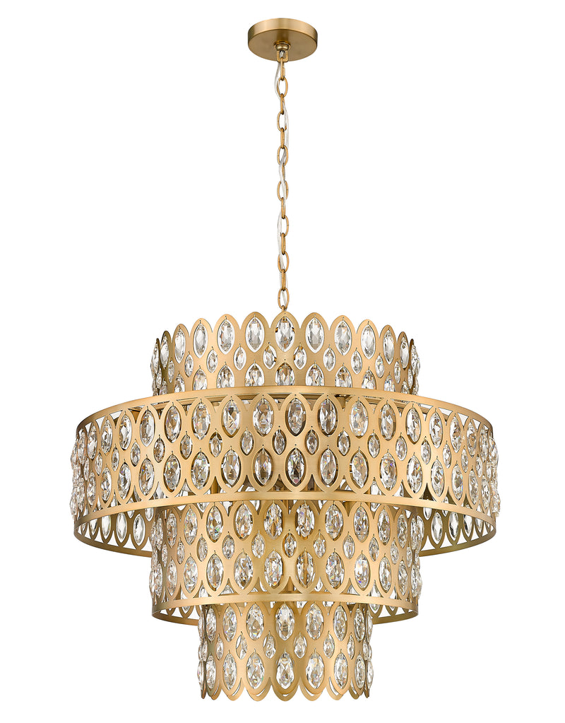 Dealey 13 Light 25.75" Pendant in Heirloom Brass