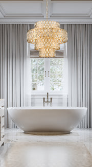Dealey 13 Light 25.75" Pendant in Heirloom Brass in a room setting