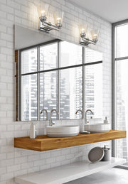 Lyna 2 Light 16" Vanity in Chrome in a room setting