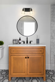 Lyna 2 Light 16" Vanity in Matte Black in a room setting