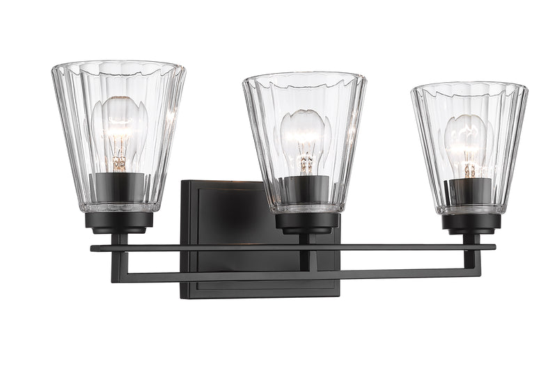 Lyna 3 Light 22" Vanity in Matte Black