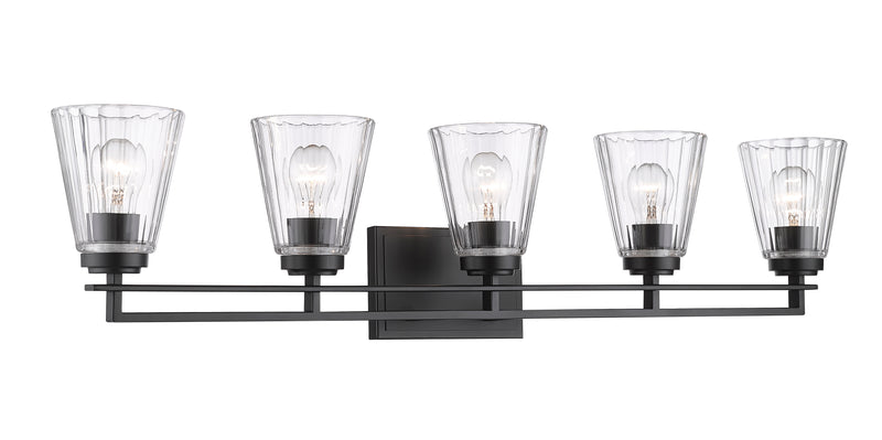 Lyna 5 Light 38.75" Vanity in Matte Black
