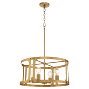 Colburn 4 Light Cage Pendant in Brushed Brass