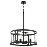 Colburn 4 Light Cage Pendant in Matte Black