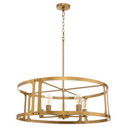 Colburn 5 Light Cage Pendant in Brushed Brass