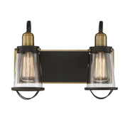Lansing 2-Light Bath Vanity Light in English Bronze and Warm Brass