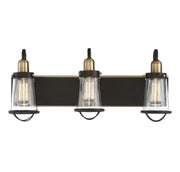 Lansing 3-Light Bath Vanity Light in English Bronze and Warm Brass