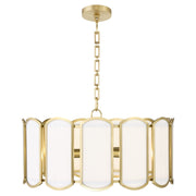 Belleview 5 Light Pendant in Aged Brass