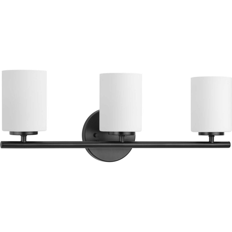 Replay 3-Light Etched Glass Bath Vanity Light in Black