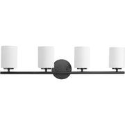 Replay 4-Light Etched Glass Bath Vanity Light in Black
