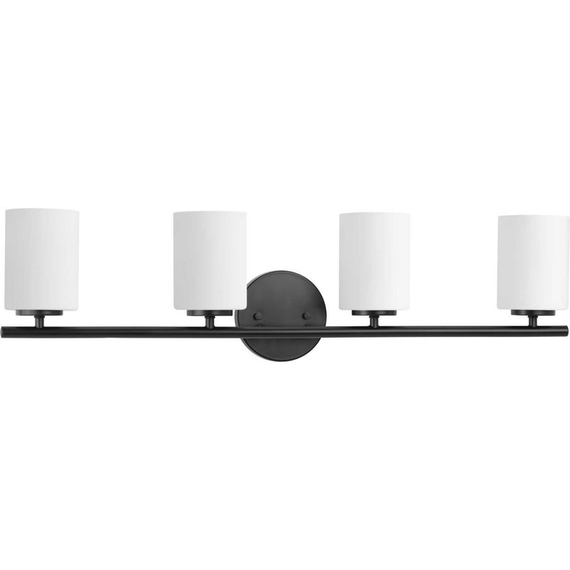 Replay 4-Light Etched Glass Bath Vanity Light in Black