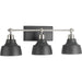Bramlett Three Light Bath in Brushed Nickel
