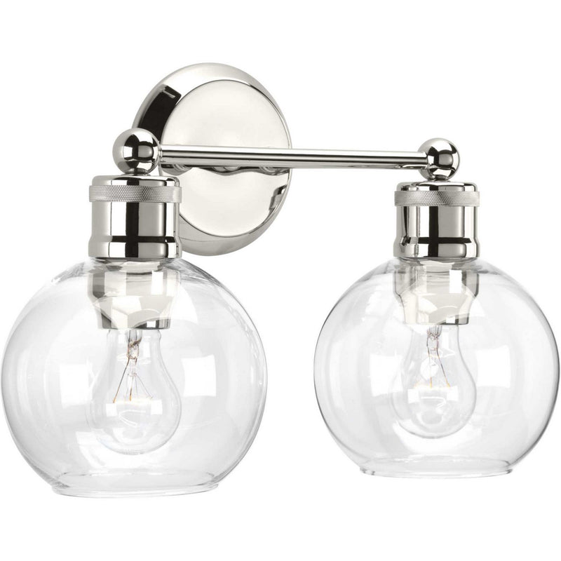 Hansford 2-Light Bath Vanity Light in Polished Nickel