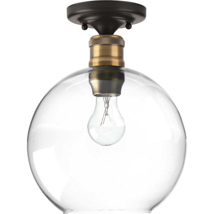 Hansford One Light Flush Mount in Antique Bronze