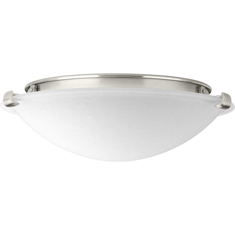 Linen Dome 12" LED Flush Mount in Brushed Nickel