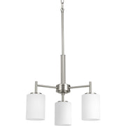Replay 3-Light Etched Glass Chandelier in Brushed Nickel