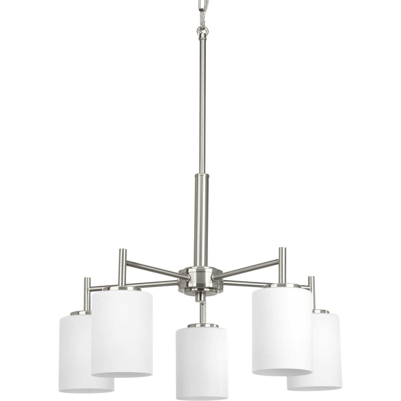 Replay 5-Light Etched Glass Chandelier in Brushed Nickel
