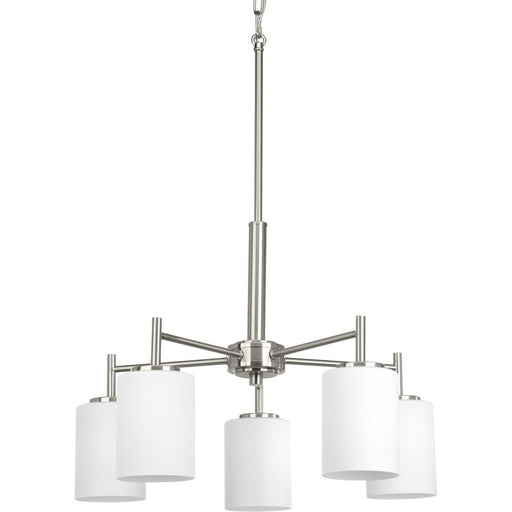 Replay 5-Light Etched Glass Chandelier in Brushed Nickel