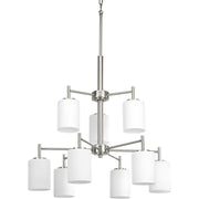 Replay 9-Light Etched Glass Chandelier in Brushed Nickel