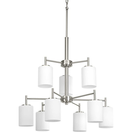 Replay Nine Light Chandelier in Brushed Nickel
