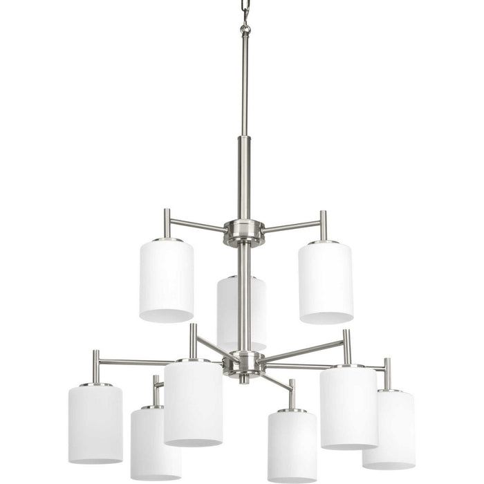 Replay Nine Light Chandelier in Brushed Nickel