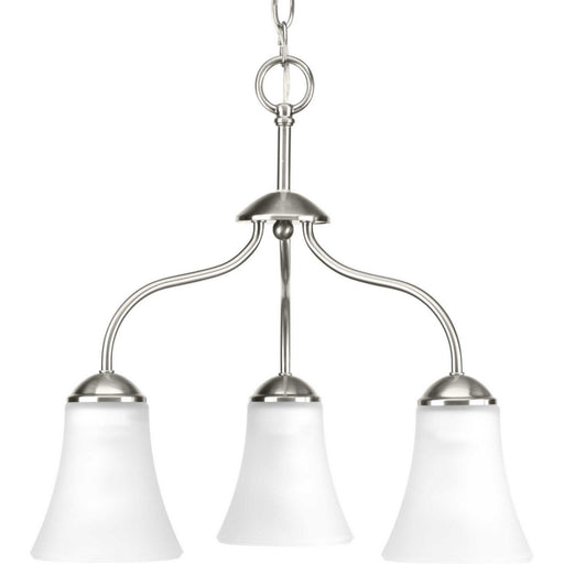 Classic Three Light Chandelier in Brushed Nickel