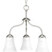 Classic Three Light Chandelier in Brushed Nickel