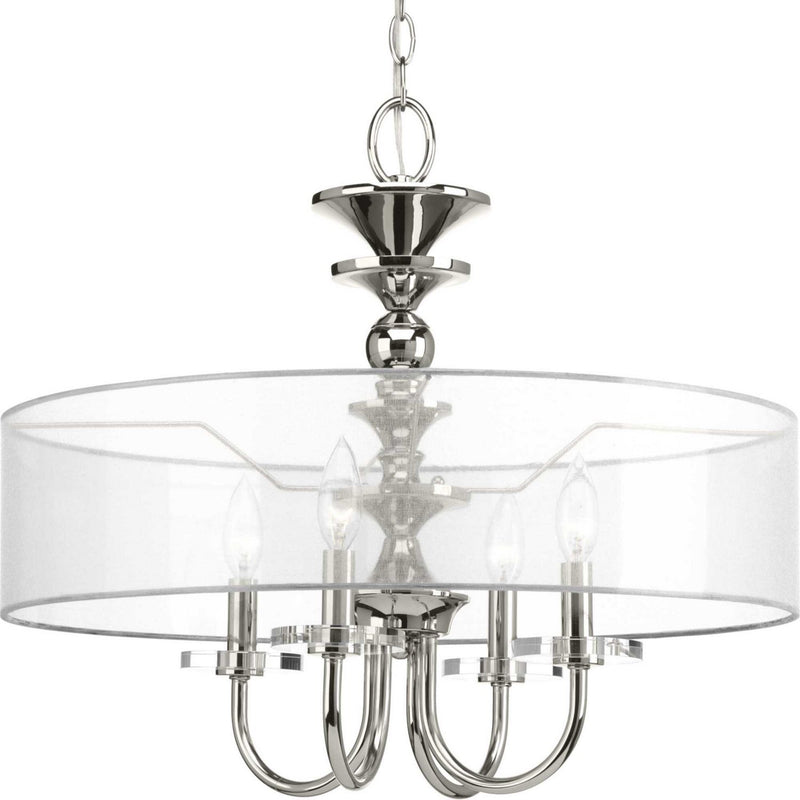 Marche 4-Light Chandelier in Polished Nickel