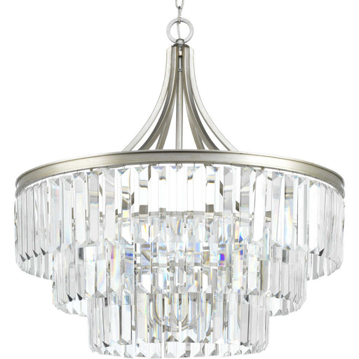 Glimmer Six Light Pendant in Silver Ridge