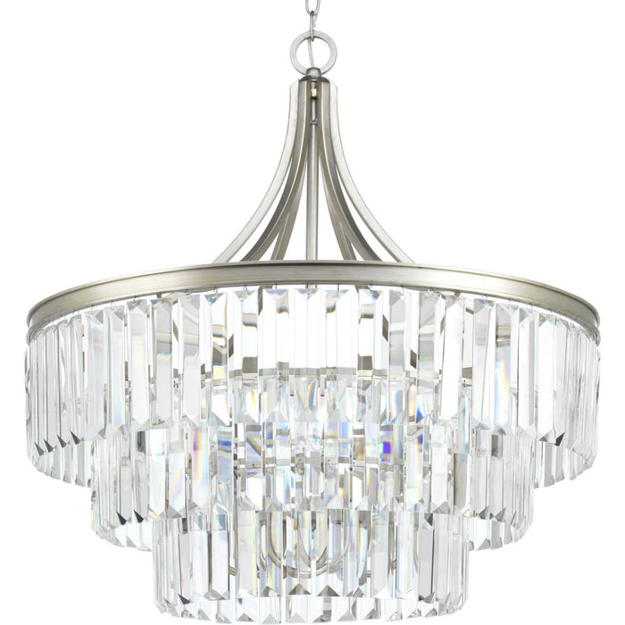 Glimmer Six Light Pendant in Silver Ridge
