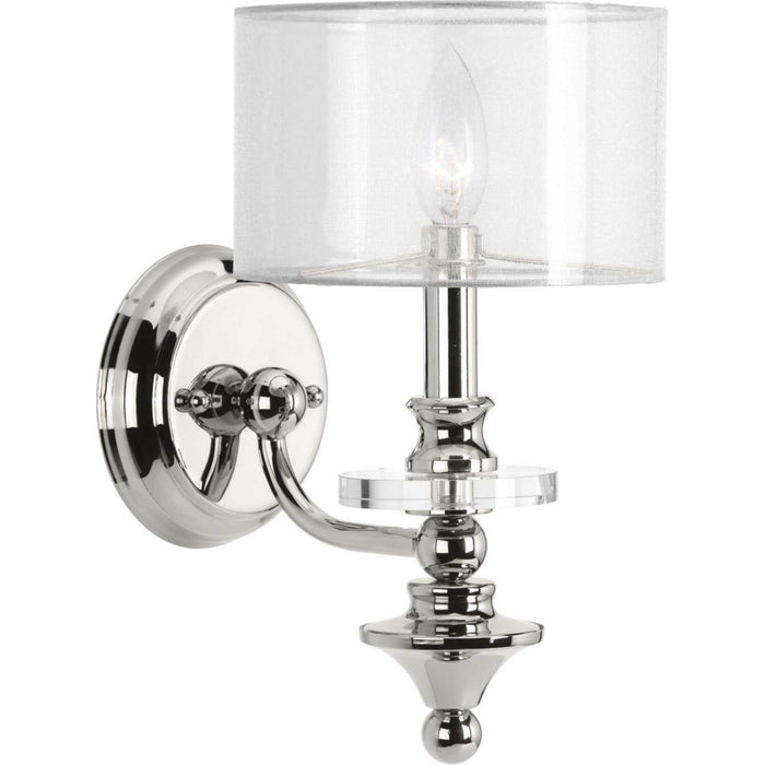 Marche' One Light Wall Sconce in Polished Nickel