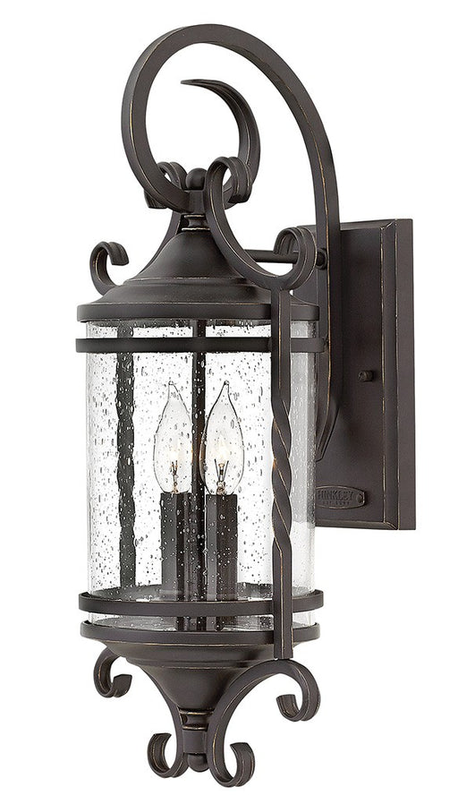 Casa Medium Wall Mount Lantern in Olde Black with Clear Seedy glass
