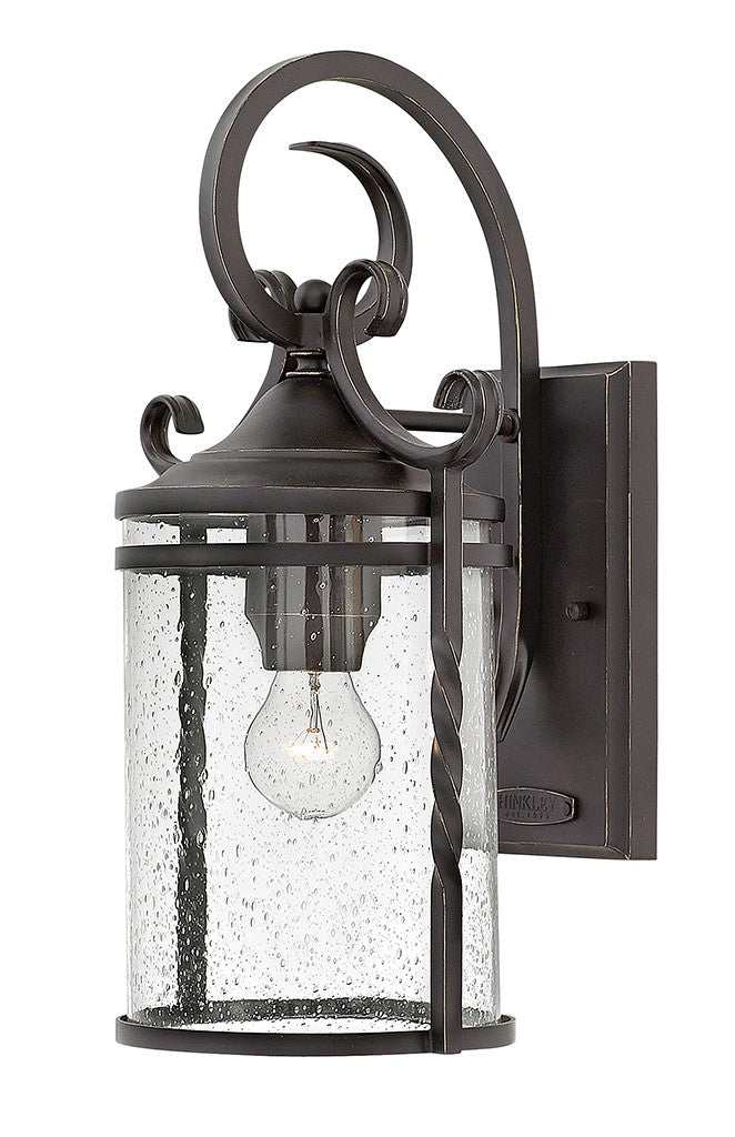 Casa Medium Wall Mount Lantern in Olde Black with Clear Seedy glass