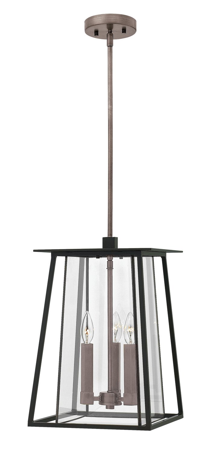 Walker 3-Light Outdoor Hanging Lantern in Black