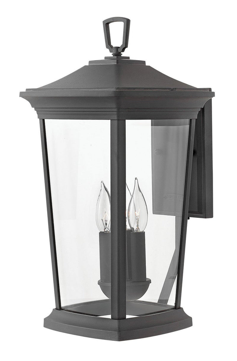Bromley Medium 3-Light Outdoor Wall Lantern in Museum Black