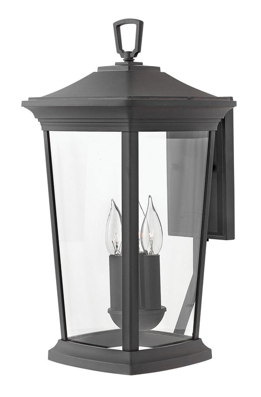 Bromley Medium 3-Light Outdoor Wall Lantern in Museum Black