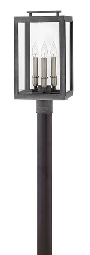 Sutcliffe 3-Light Outdoor Post Light in Aged Zinc