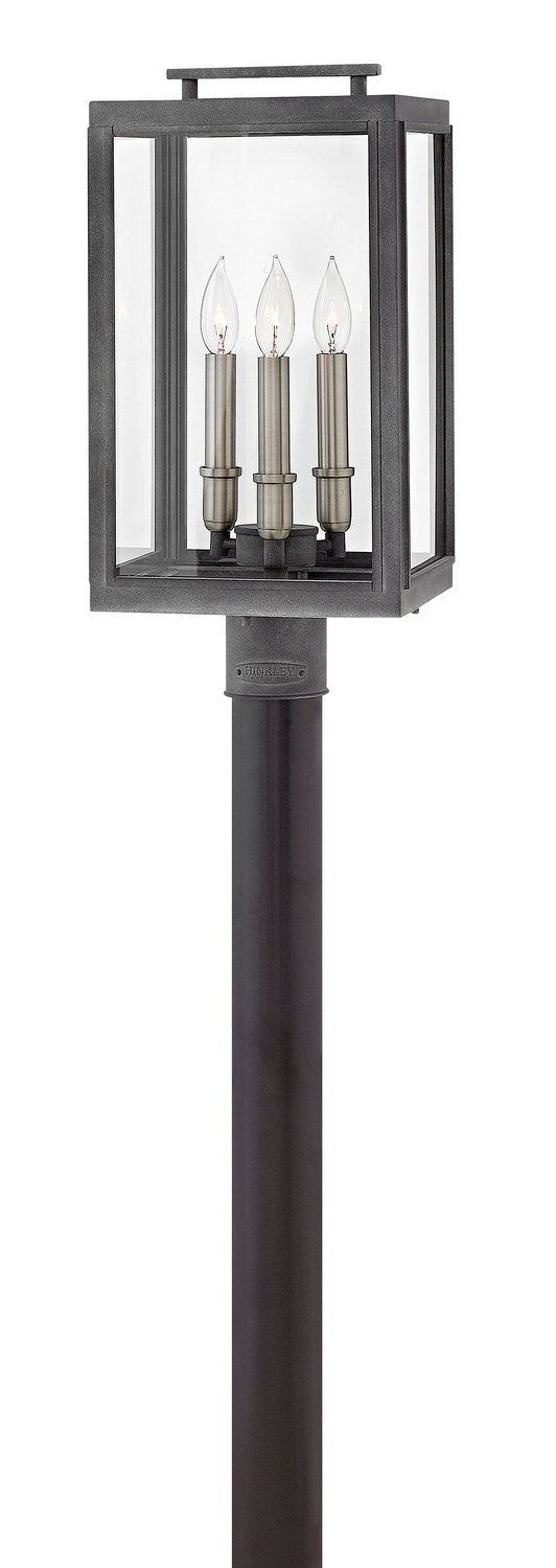 Sutcliffe 3-Light Outdoor Post Light in Aged Zinc