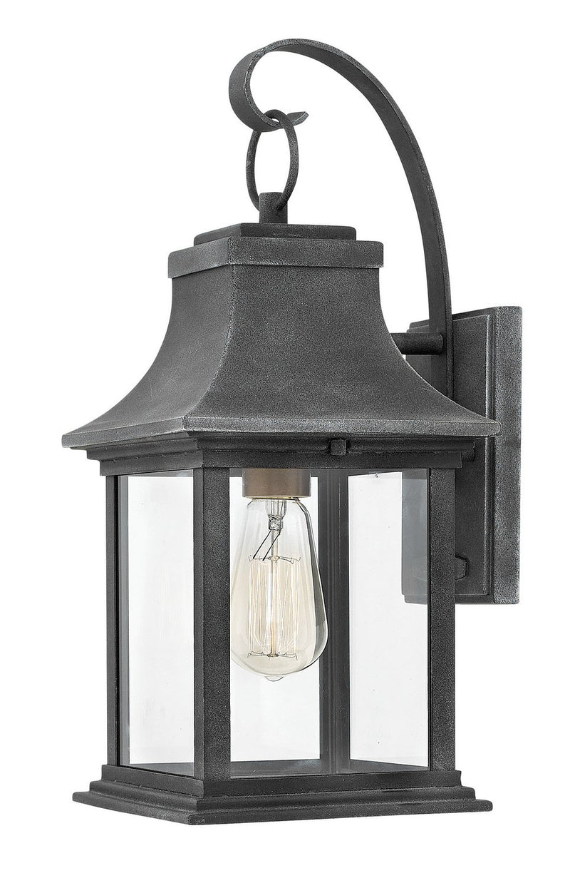 Adair Small Outdoor Wall Lantern in Aged Zinc
