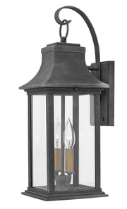 Adair Medium 2-Light Outdoor Wall Lantern in Aged Zinc