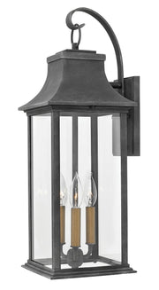 Adair Large 3-Light Outdoor Wall Lantern in Aged Zinc
