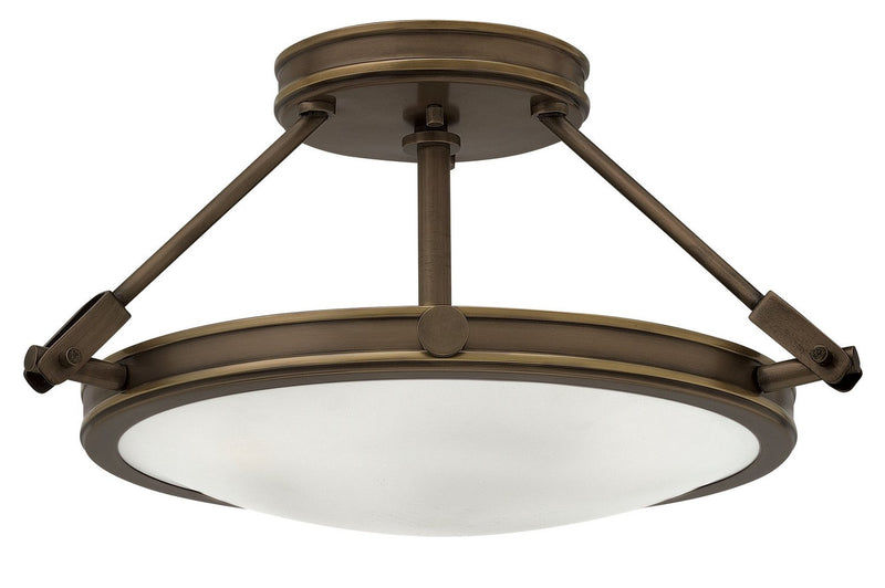 Collier 3-Light Semi-Flush Mount in Light Oiled Bronze