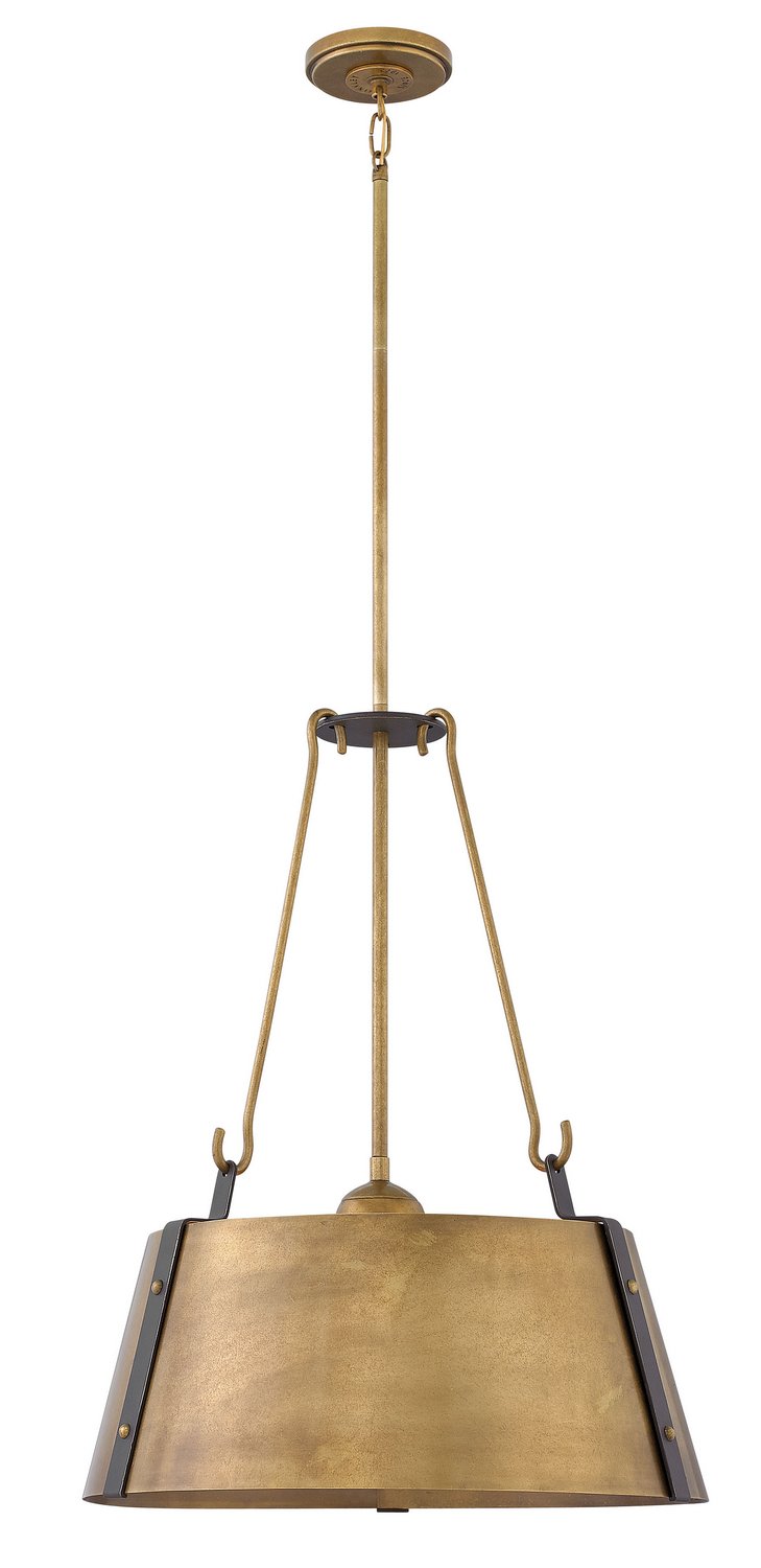 Cartwright 3-Light Pendant in Rustic Brass