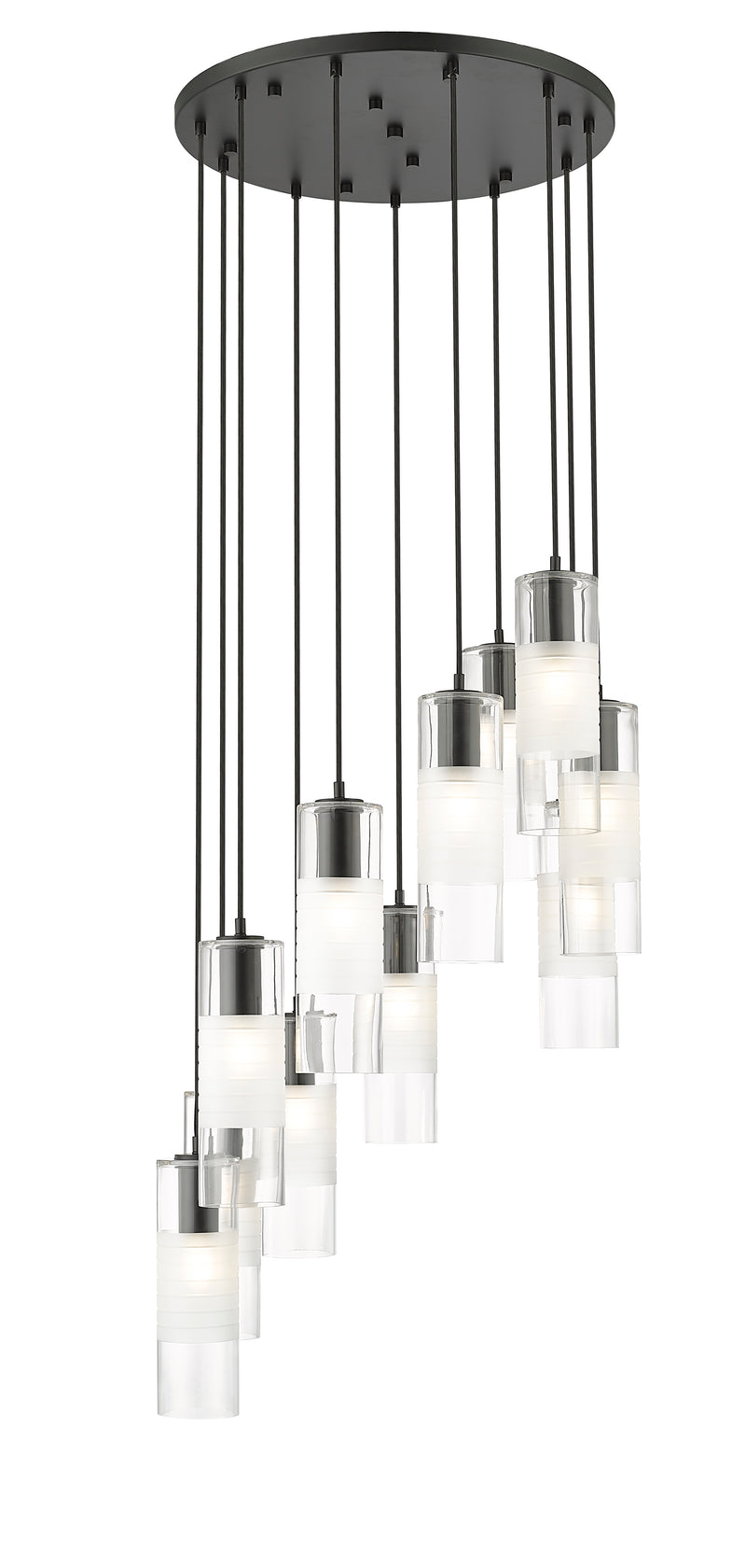 Alton 11 Light 24" Pendant in Matte Black